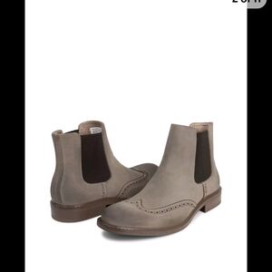 Men's Taupe Wingtip Chelsea Boots